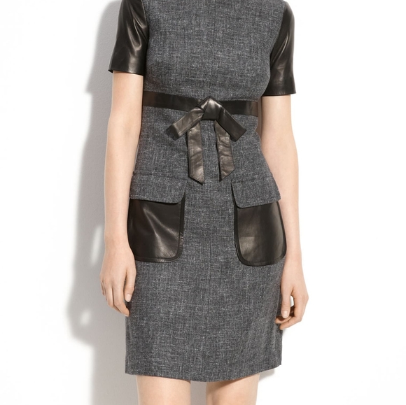 Robert Rodriguez tweed dress with leather trim - Picture 2 of 8